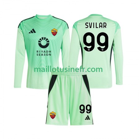 Maillot de Foot AS Roma Mile Svilar 99 Extérieur Quatrième Gardien 2025-26 Manches Longues - Enfant